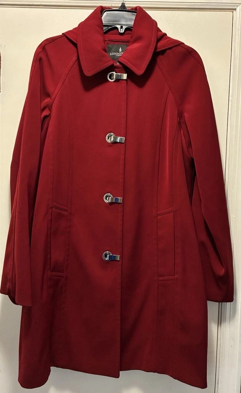 London Fog Women’s Red Hooded Coat Medium